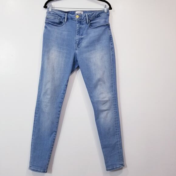 FRAME Le one Skinny Jeans High Rise Light Wash Denim - Picture 1 of 12